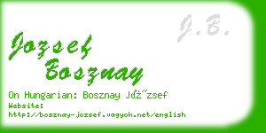 jozsef bosznay business card